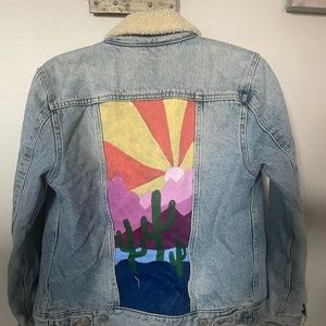 Hand Painted Fleece Lined Levi's Denim Jacket